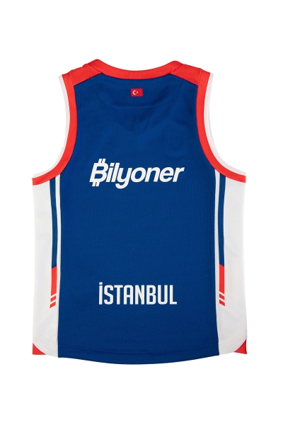 BİLCEE - Anadolu Efes Gold Arma Nakışlı 22/23 Mavi Yeni Sezon Çocuk Forma AE-0999 (1)