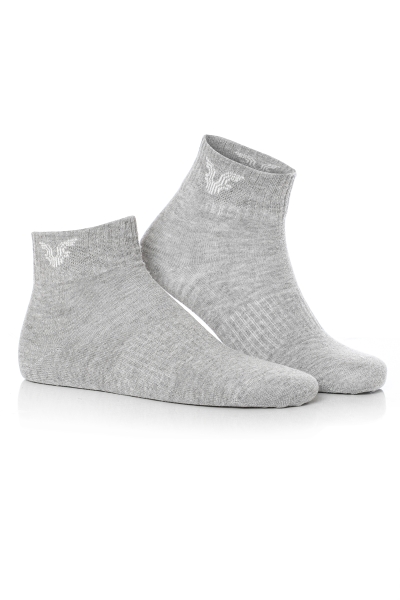 Unisex Pamuklu Kısa Gri Patik Çorap | 0317 - BİLCEE