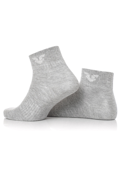 Unisex Pamuklu Kısa Gri Patik Çorap | 0317 - BİLCEE (1)