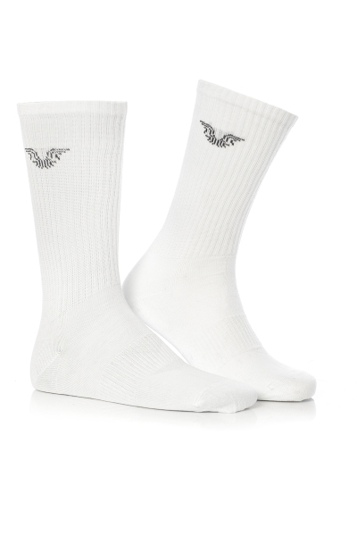 Unisex Pamuklu Uzun Beyaz Tenis Çorap | 4903 - BİLCEE