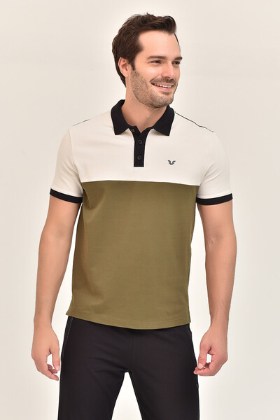 BİLCEE - Yeşil Erkek Polo Yaka Biyük Beden T-Shirt 8981