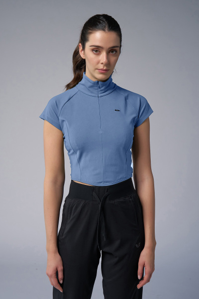 Kadın Azur Kısa Kollu Yakalı Sörf Body 4059 - BİLCEE