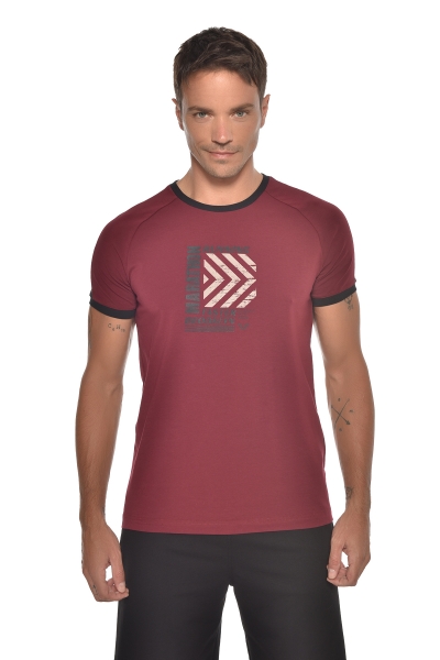 BİLCEE - Gri Erkek Dik Yaka Kanguru Cepli Detaylı Pamuklu T-Shirt 9235