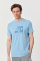 Erkek Açık Mavi Baskılı Pamuklu Tişört 1378 