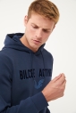 Erkek Lacivert Kapüşonlu Baskılı Sweatshirt | 1541 - 2