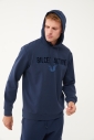 Erkek Lacivert Kapüşonlu Baskılı Sweatshirt | 1541 - 3
