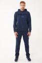 Erkek Lacivert Kapüşonlu Baskılı Sweatshirt | 1541 - 5