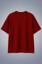 Erkek Bordo Basic Düz Pamuklu Ağır Kumaş Geniş Kalıp Oversize Tişört | 4581 - 2