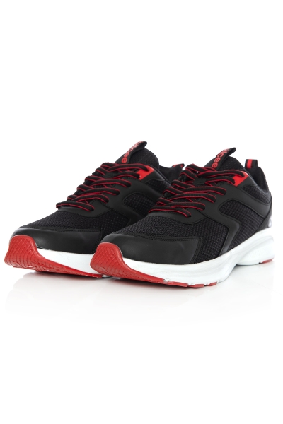 Erkek Siyah Bağcıklı Yürüyüş ve Spor Ayakkabı | 1018 - BİLCEE