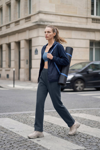 Kadın Füme Yüksek Bel Fırçalı Yumuşak Bol Eşofman Altı |4824 - BİLCEE