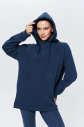 Kadın Carbon 3 İplik Şardonlu Fleece Yumuşak Fırçalı Kapişonlu Uzun Boy Owersize Sweatshirt 9804 - 9