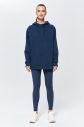 Kadın Carbon 3 İplik Şardonlu Fleece Yumuşak Fırçalı Kapişonlu Uzun Boy Owersize Sweatshirt 9804 - 6