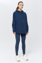 Kadın Carbon 3 İplik Şardonlu Fleece Yumuşak Fırçalı Kapişonlu Uzun Boy Owersize Sweatshirt 9804 - 10