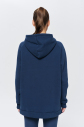 Kadın Carbon 3 İplik Şardonlu Fleece Yumuşak Fırçalı Kapişonlu Uzun Boy Owersize Sweatshirt 9804 - 12
