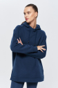 Kadın Carbon 3 İplik Şardonlu Fleece Yumuşak Fırçalı Kapişonlu Uzun Boy Owersize Sweatshirt 9804 - 14