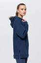 Kadın Carbon 3 İplik Şardonlu Fleece Yumuşak Fırçalı Kapişonlu Uzun Boy Owersize Sweatshirt 9804 - 16