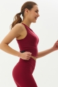 Kadın Kırmızı Bisiklet Yaka Toparlayıcı Destekli Spor ve Günlük Destekli Crop Top Body Bra | 9209 - 3
