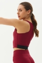 Kadın Kırmızı Bisiklet Yaka Toparlayıcı Destekli Spor ve Günlük Destekli Crop Top Body Bra | 9209 - 6