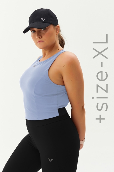 Kadın Mavi Bisiklet Yaka Toparlayıcı Destekli Spor ve Günlük Destekli Crop Top Body Bra | 9209 - BİLCEE (1)