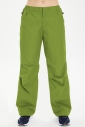 Kadın Yeşil Dokuma Outdoor Paraşüt Kargo Cepli Bol Paça Pantolon 0831 