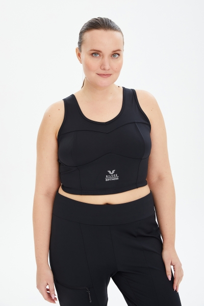 Kadın Siyah Fitness-Antrenman Spor Fashion Crop Top Toparlayıcı Bra Sporcu Sütyeni Büstiyer | 0604 - BİLCEE (1)