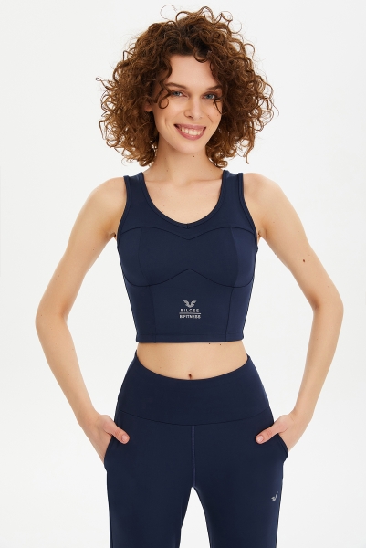 Kadın Lacivert Fitness-Antrenman Spor Fashion Crop Top Toparlayıcı Bra Sporcu Sütyeni Büstiyer | 0604 - BİLCEE
