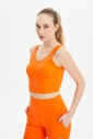 Kadın Turuncu Fitness-Antrenman Spor Fashion Crop Top Toparlayıcı Bra Sporcu Sütyeni Büstiyer | 0604 - 3