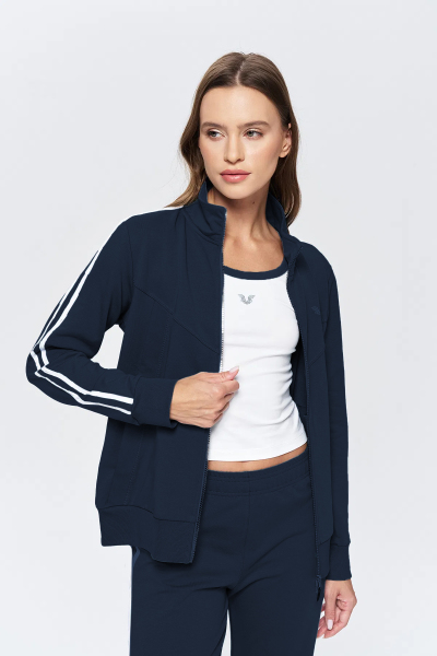 Kadın Lacivert Dik Yakalı 3'lü Eşofman Takım| 9907 - BİLCEE (1)