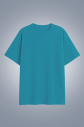 Kadın Mavi Oversize Tişört | 4583 - 1