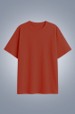 Kadın Turuncu Oversize Tişört | 4583 - 1