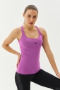Kadın Mor Sırtı Çapraz Askılı Fit Pamuklu Sporcu Atlet | 0109 - 2