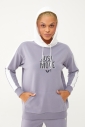 Kadın Açık Granit Kapüşonlu İpli Sweatshirt Takım | 1663 - 9