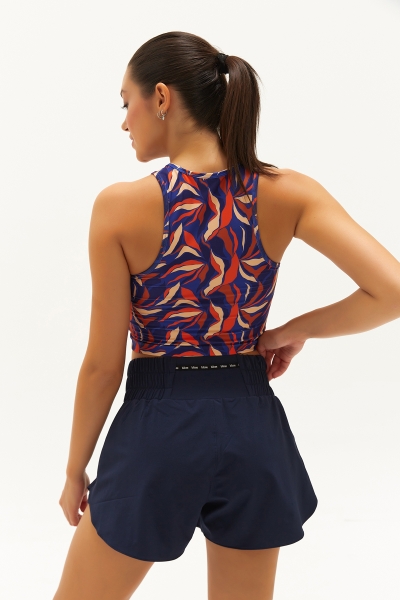 Kadın Lacivert İnce Dokuma Kumaş Spor ve Günlük Kullanım Mini Şortlu Tenis Etek | 0754 - BİLCEE (1)