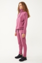 Kadın Plum Düz Paça, Dik Yaka Yarım Fermuarlı Sweatshirt Takım | 1632 - 3