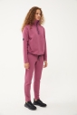 Kadın Plum Düz Paça, Dik Yaka Yarım Fermuarlı Sweatshirt Takım | 1632 - 5