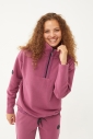 Kadın Plum Düz Paça, Dik Yaka Yarım Fermuarlı Sweatshirt Takım | 1632 - 11