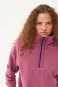 Kadın Plum Düz Paça, Dik Yaka Yarım Fermuarlı Sweatshirt Takım | 1632 - 14
