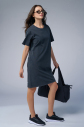Kadın Antrasit Yıkamalı Washed Oversize Elbise | 3914 - 9