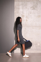 Kadın Antrasit Yıkamalı Washed Oversize Elbise | 3914 - 10