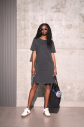 Kadın Antrasit Yıkamalı Washed Oversize Elbise | 3914 - 4