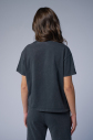 Kadın Antrasit Yıkamalı Washed Taşlı Oversize Tişört | 3912 - 6