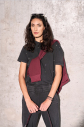 Kadın Antrasit Yıkamalı Washed Taşlı Oversize Tişört | 3912 - 1