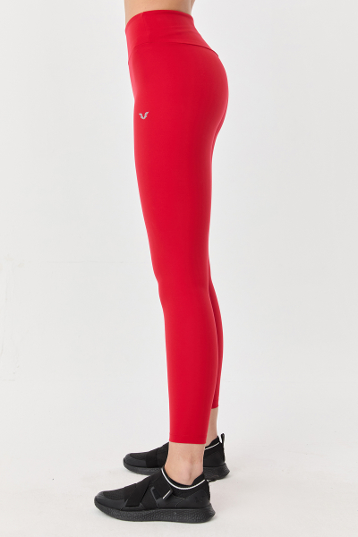 Kadın Kırmızı Yüksek Bel Toparlayıcı Full Likralı Sporcu Taytı | 9729 - BİLCEE (1)