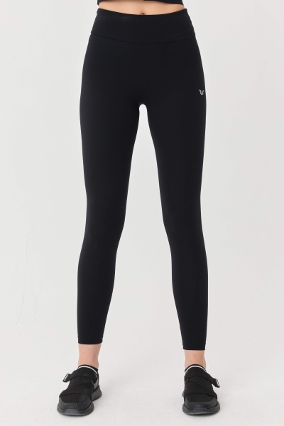 Kadın Siyah Yüksek Bel Toparlayıcı Full Likralı Sporcu Taytı | 9729 - BİLCEE