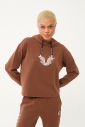 Kadın Kahverengi Yumuşak Dokulu Fashion Sweatshirt 1542 