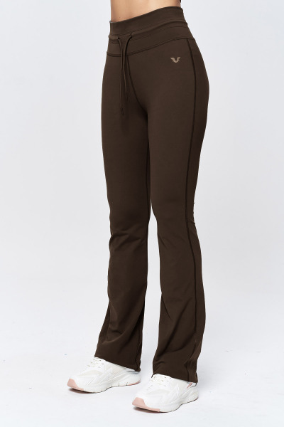 Kadın Kahve Yüksek Bel Flare Yumuşak Dokulu Tayt Pantolon | 9909 - BİLCEE