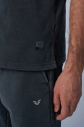 Unisex Antrasit Yıkamalı Washed Oversize Tişört | 3920 - 6