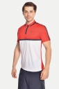 Erkek Beyaz Kırmızı Polo Yaka Antrenman Tişört | 1760 - 2