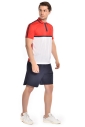 Erkek Beyaz Kırmızı Polo Yaka Antrenman Tişört | 1760 - 6