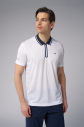 Erkek Beyaz Lacivert Antrenman Polo Yaka Tişört | 4146 - 1